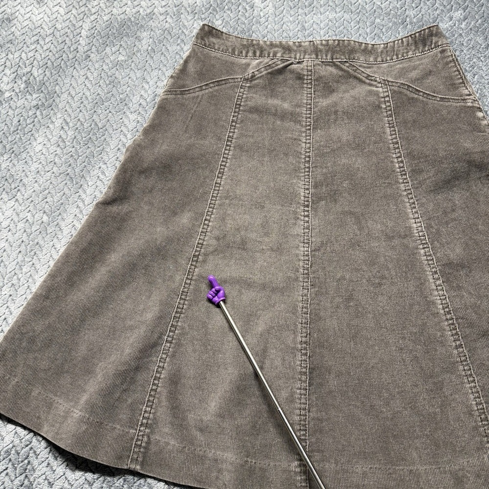 VTG Gap Corduroy Skirt 26" Brown Stretch Button Zip Academia Preppy 2005 - Picture 6 of 9